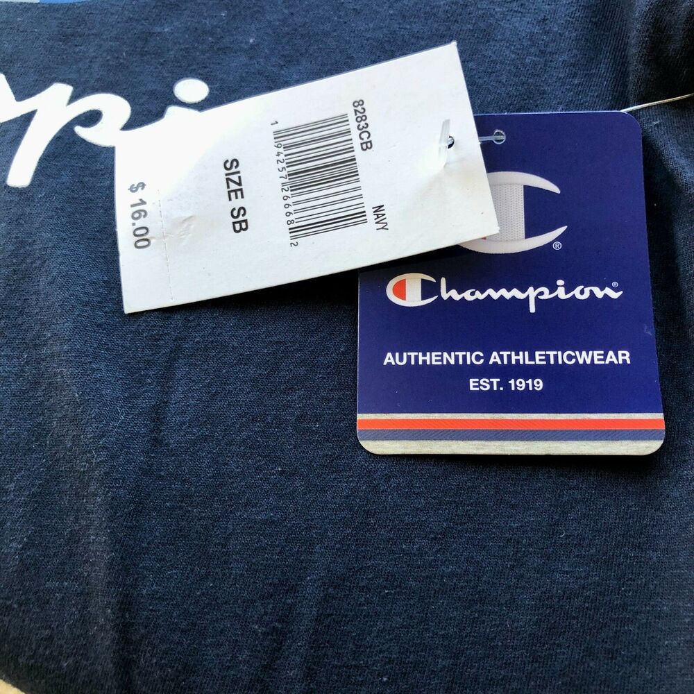 Champion Shirt Boys Small T Shirt - Authentic Athleticwear - Navy - Small - Picture 3 of 4